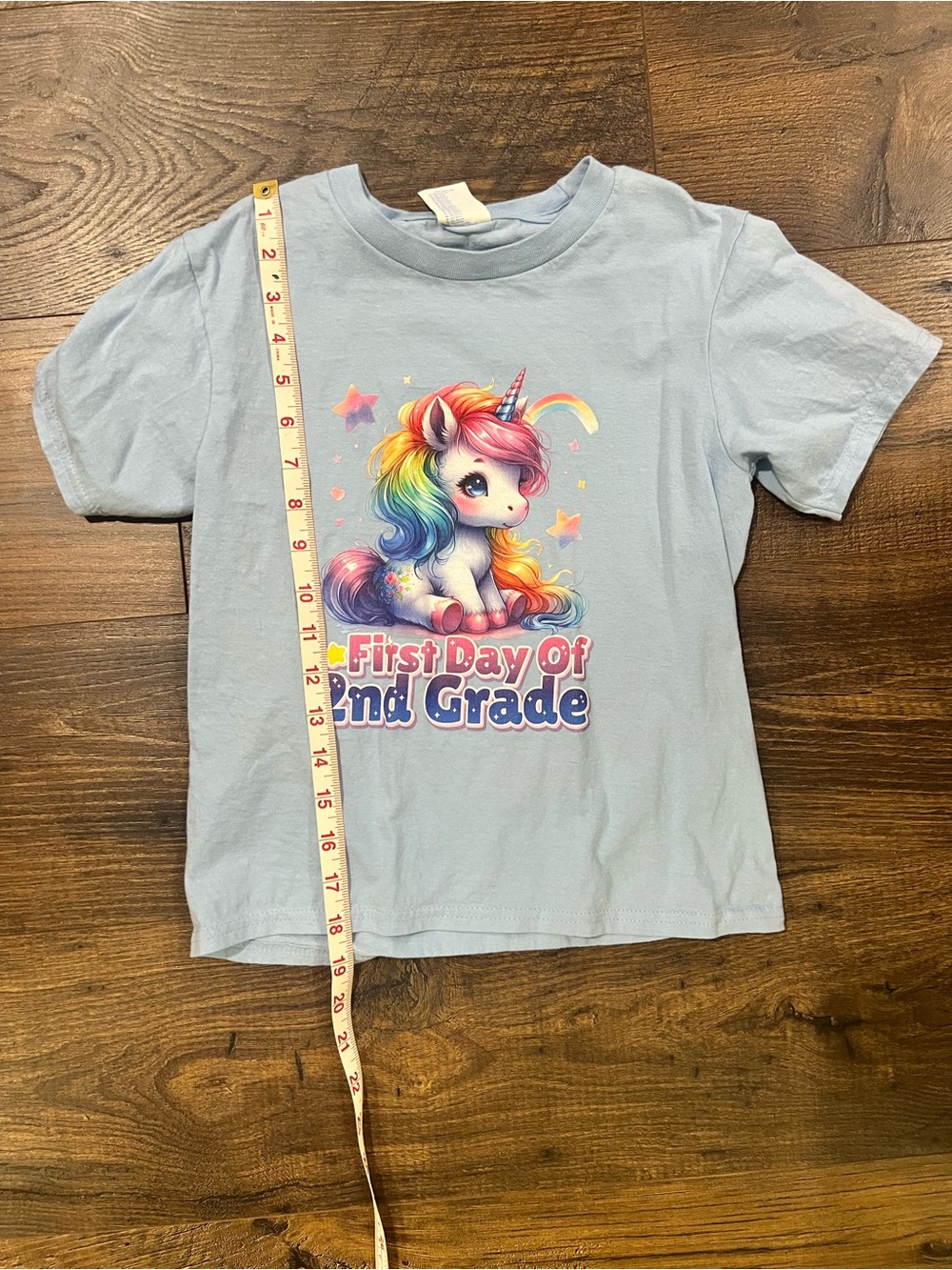 Light Blue Unicorn "First Day of 2nd Grade" Kids Tee